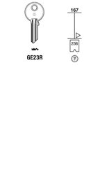 Toon details voor Silca Cilindersleutel brass GE23R Afbeelding van Silca Cilindersleutel brass GE23R