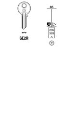 Toon details voor Silca Cilindersleutel brass GE2R Afbeelding van Silca Cilindersleutel brass GE2R