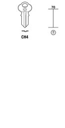 Toon details voor Silca Cilindersleutel brass CH4 Afbeelding van Silca Cilindersleutel brass CH4