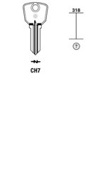 Toon details voor Silca Cilindersleutel brass CH7 Afbeelding van Silca Cilindersleutel brass CH7