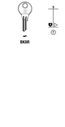 Toon details voor Silca Cilindersleutel brass BK8R Afbeelding van Silca Cilindersleutel brass BK8R