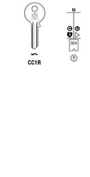 Toon details voor Silca Cilindersleutel brass CC1R Afbeelding van Silca Cilindersleutel brass CC1R
