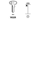 Toon details voor Silca Autosleutel z/plastic kop staal YH32R Afbeelding van Silca Autosleutel z/plastic kop staal YH32R