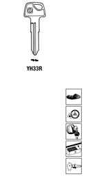 Toon details voor Silca Autosleutel z/plastic kop staal YH33R Afbeelding van Silca Autosleutel z/plastic kop staal YH33R