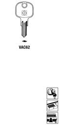 Toon details voor Silca Autosleutel z/plastic kop staal VAC62 Afbeelding van Silca Autosleutel z/plastic kop staal VAC62