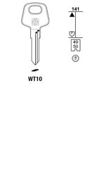 Toon details voor Silca Autosleutel z/plastic kop staal WT10 Afbeelding van Silca Autosleutel z/plastic kop staal WT10