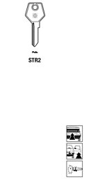 Toon details voor Silca Autosleutel z/plastic kop staal STR2 Afbeelding van Silca Autosleutel z/plastic kop staal STR2