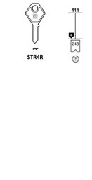 Toon details voor Silca Autosleutel z/plastic kop staal STR4R Afbeelding van Silca Autosleutel z/plastic kop staal STR4R