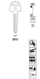 Toon details voor Silca Autosleutel z/plastic kop staal SZ12 Afbeelding van Silca Autosleutel z/plastic kop staal SZ12