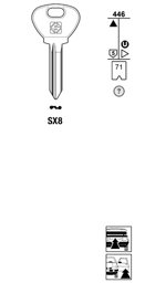 Toon details voor Silca Autosleutel z/plastic kop staal SX8 Afbeelding van Silca Autosleutel z/plastic kop staal SX8