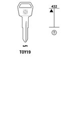 Toon details voor Silca Autosleutel z/plastic kop staal TOY19 Afbeelding van Silca Autosleutel z/plastic kop staal TOY19
