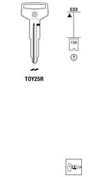 Toon details voor Silca Autosleutel z/plastic kop staal TOY25R Afbeelding van Silca Autosleutel z/plastic kop staal TOY25R