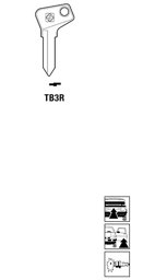 Toon details voor Silca Autosleutel z/plastic kop staal TB3R Afbeelding van Silca Autosleutel z/plastic kop staal TB3R