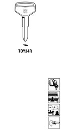 Toon details voor Silca Autosleutel z/plastic kop staal TOY34R Afbeelding van Silca Autosleutel z/plastic kop staal TOY34R