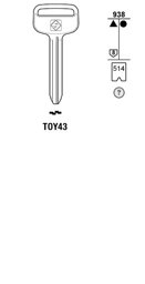 Toon details voor Silca Autosleutel z/plastic kop staal TOY43 Afbeelding van Silca Autosleutel z/plastic kop staal TOY43