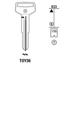 Toon details voor Silca Autosleutel z/plastic kop staal TOY36 Afbeelding van Silca Autosleutel z/plastic kop staal TOY36