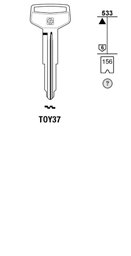 Toon details voor Silca Autosleutel z/plastic kop staal TOY37 Afbeelding van Silca Autosleutel z/plastic kop staal TOY37