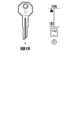 Toon details voor Silca Autosleutel z/plastic kop staal RB1R Afbeelding van Silca Autosleutel z/plastic kop staal RB1R