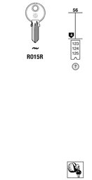 Toon details voor Silca Autosleutel z/plastic kop staal RO15R Afbeelding van Silca Autosleutel z/plastic kop staal RO15R