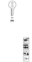 Toon details voor Silca Autosleutel z/plastic kop staal RR3 Afbeelding van Silca Autosleutel z/plastic kop staal RR3