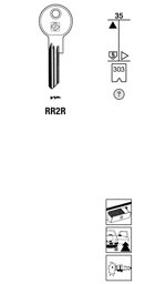Toon details voor Silca Autosleutel z/plastic kop staal RR2R Afbeelding van Silca Autosleutel z/plastic kop staal RR2R