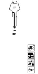 Toon details voor Silca Autosleutel z/plastic kop staal RT1 Afbeelding van Silca Autosleutel z/plastic kop staal RT1