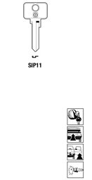 Toon details voor Silca Autosleutel z/plastic kop staal SIP11 Afbeelding van Silca Autosleutel z/plastic kop staal SIP11