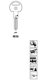 Toon details voor Silca Autosleutel z/plastic kop staal NE38 Afbeelding van Silca Autosleutel z/plastic kop staal NE38