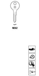 Toon details voor Silca Autosleutel z/plastic kop staal NE62 Afbeelding van Silca Autosleutel z/plastic kop staal NE62