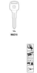 Toon details voor Silca Autosleutel z/plastic kop staal MAZ15 Afbeelding van Silca Autosleutel z/plastic kop staal MAZ15