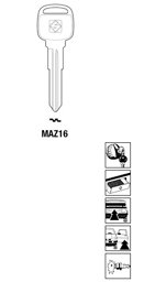 Toon details voor Silca Autosleutel z/plastic kop staal MAZ16 Afbeelding van Silca Autosleutel z/plastic kop staal MAZ16