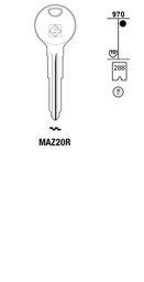 Toon details voor Silca Autosleutel z/plastic kop staal MAZ20R Afbeelding van Silca Autosleutel z/plastic kop staal MAZ20R