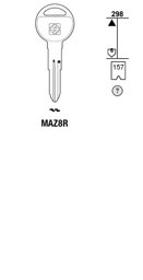 Toon details voor Silca Autosleutel z/plastic kop staal MAZ8R Afbeelding van Silca Autosleutel z/plastic kop staal MAZ8R