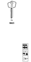 Toon details voor Silca Autosleutel z/plastic kop staal MAZ3 Afbeelding van Silca Autosleutel z/plastic kop staal MAZ3