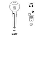 Toon details voor Silca Autosleutel z/plastic kop staal MAZ7 Afbeelding van Silca Autosleutel z/plastic kop staal MAZ7