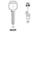 Toon details voor Silca Autosleutel z/plastic kop staal MAZ9R Afbeelding van Silca Autosleutel z/plastic kop staal MAZ9R