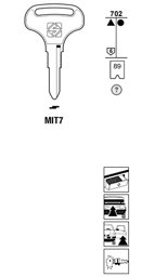 Toon details voor Silca Autosleutel z/plastic kop staal MIT7 Afbeelding van Silca Autosleutel z/plastic kop staal MIT7