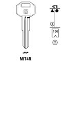 Toon details voor Silca Autosleutel z/plastic kop staal MIT4R Afbeelding van Silca Autosleutel z/plastic kop staal MIT4R