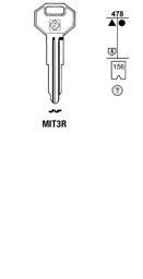 Toon details voor Silca Autosleutel z/plastic kop staal MIT3R Afbeelding van Silca Autosleutel z/plastic kop staal MIT3R