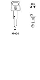 Toon details voor Silca Autosleutel z/plastic kop staal HON24 Afbeelding van Silca Autosleutel z/plastic kop staal HON24