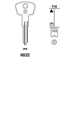 Toon details voor Silca Autosleutel z/plastic kop staal HU32 Afbeelding van Silca Autosleutel z/plastic kop staal HU32