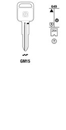 Toon details voor Silca Autosleutel z/plastic kop staal GM15 Afbeelding van Silca Autosleutel z/plastic kop staal GM15