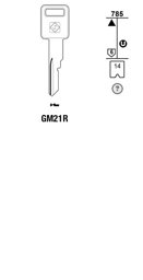Toon details voor Silca Autosleutel z/plastic kop staal GM21R Afbeelding van Silca Autosleutel z/plastic kop staal GM21R