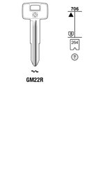 Toon details voor Silca Autosleutel z/plastic kop staal GM22R Afbeelding van Silca Autosleutel z/plastic kop staal GM22R