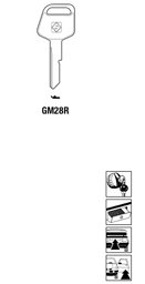 Toon details voor Silca Autosleutel z/plastic kop staal GM28R Afbeelding van Silca Autosleutel z/plastic kop staal GM28R