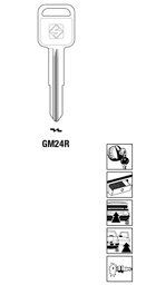 Toon details voor Silca Autosleutel z/plastic kop staal GM24R Afbeelding van Silca Autosleutel z/plastic kop staal GM24R