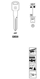 Toon details voor Silca Autosleutel z/plastic kop staal GM39 Afbeelding van Silca Autosleutel z/plastic kop staal GM39