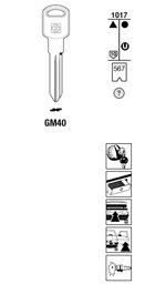 Toon details voor Silca Autosleutel z/plastic kop staal GM40 Afbeelding van Silca Autosleutel z/plastic kop staal GM40
