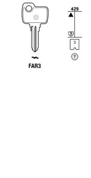 Toon details voor Silca Autosleutel z/plastic kop staal FAR3 Afbeelding van Silca Autosleutel z/plastic kop staal FAR3