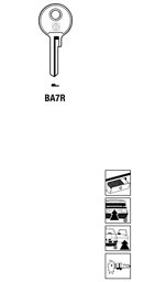 Toon details voor Silca Autosleutel z/plastic kop staal BA7R Afbeelding van Silca Autosleutel z/plastic kop staal BA7R